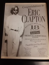 Eric Clapton 18 Nights Royal Albert Hall Rare Original Promo Poster Ad Framed!
