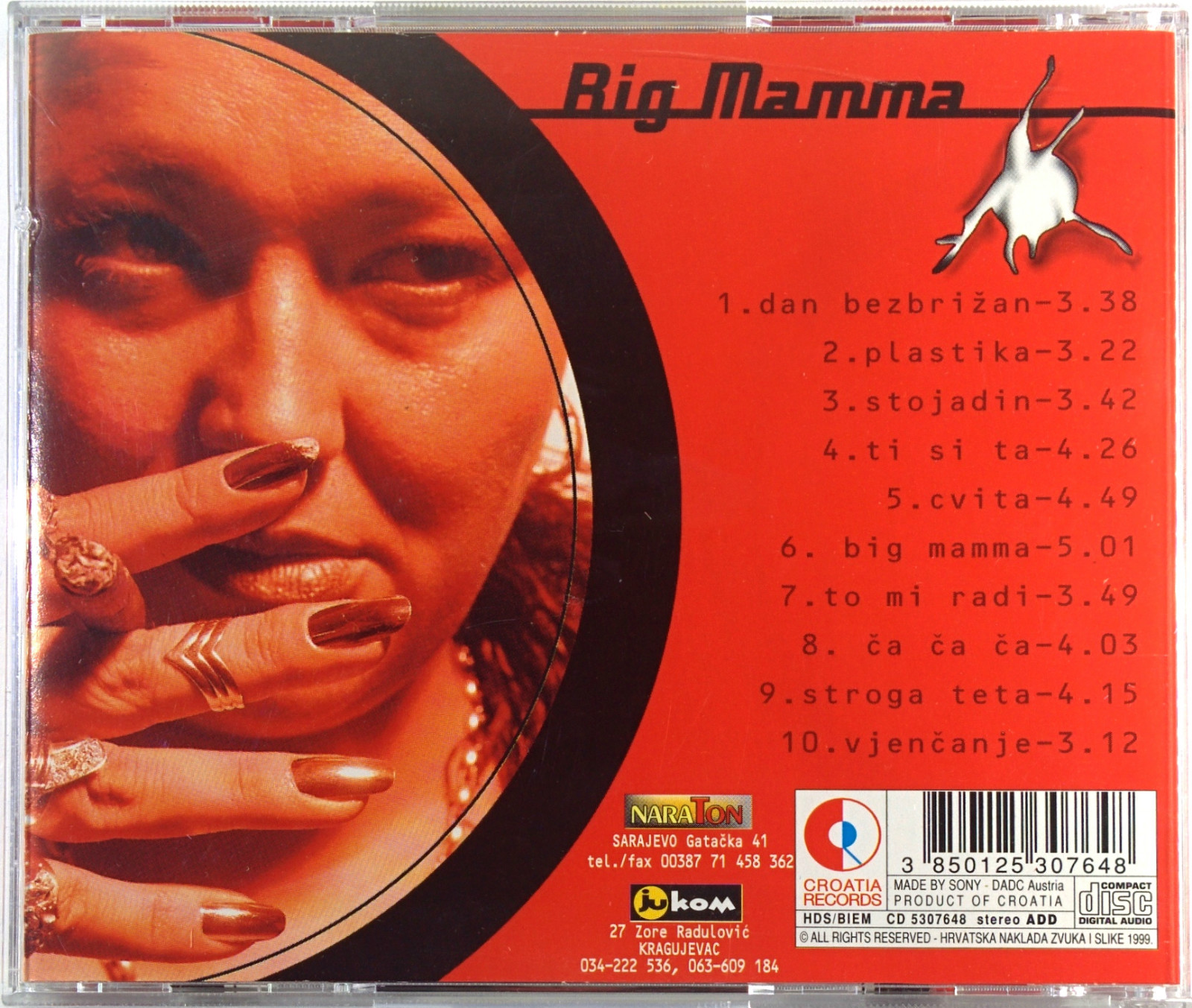 CD DINO DVORNIK -BIG MAMMA album 1999 Serbian, Bosnian, Croatian, Pop dance