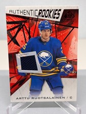 21-22 ARTTU RUOTSALAINEN SPGU Authentic Rookies Red Relic Jersey #156 Sabres