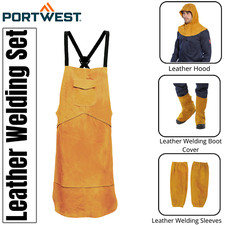 Portwest Leather Welding Set Cowhide Comfort Fit Class 2 Protection Safety Work