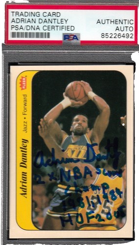 ADRIAN DANTLEY DALLAS MAVERICKS SIGNED CARD LAKERS PISTONS JAZZ 