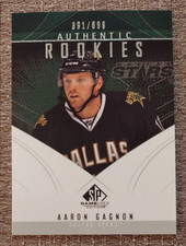 Aaron Gagnon (Stars) 2009-10 SP Game Used hockey ROOKIE CARD (only 699 made)
