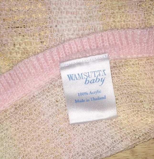 Manta bebé Wamsutta bebé acrílico pastel rayas rosa amarillo verde Lovey Foto 4 de 4