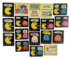 1980 Lot of 18 Pac Man Stickers Bally Midway MFG Co Including 1 Rub-Off Games
