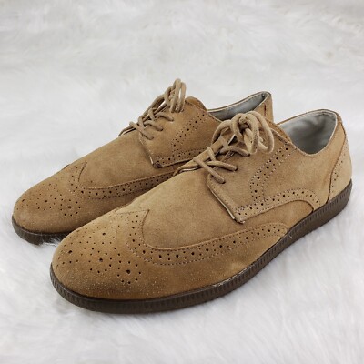 BASS Oscar II Light Brown Suede Wingtip Casual Dress Shoes  display picture 1