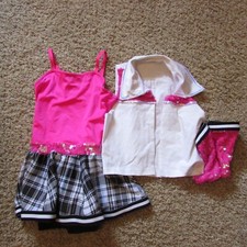 Weissman IC Pink Black Sequin Dress  Star Sequin Vest Dance Set Worn Once