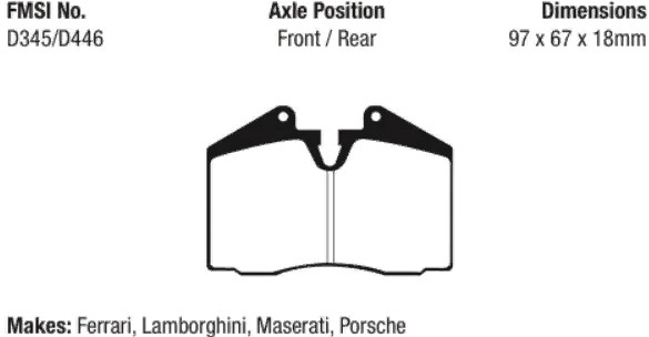 EBC Redstuff Ceramic Brake Pad Set Front-Rear for Porsche / Ferrari / Maserati