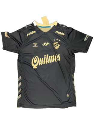 トップス Nike Quilmes soccer uniform BLACK Vintage Quilmes Olympus Home 1998 Black Soccer Jersey Sz M