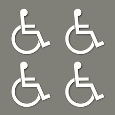 4-Pack Premium Handicap Disability Decal Stickers - Enhance Road Safety/Parking