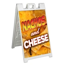 NACHOS AND CHEESE Signicade 24x36 Aframe Sidewalk Sign Banner Decal SNACK FOOD