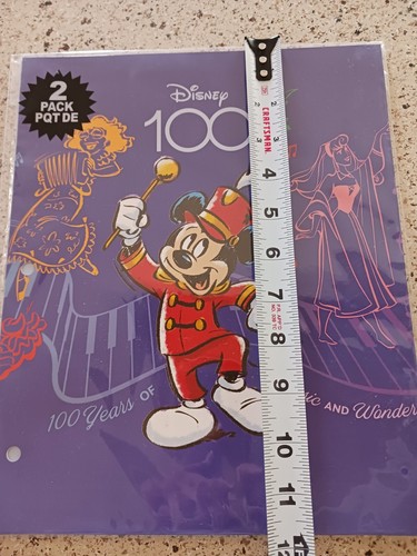 Disney 100 Mickey Mouse Music & Wonder Two Pocket Folder/Binder 2-Pack, NWT - Picture 5 of 13