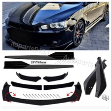 Black Front Rear Bumper Lip Spoiler Kit Side Skirts For Mitsubishi Lancer 2008 Black Front Rear Bumper Lip Spoiler Kit Side Skirts For Mitsubishi Lancer 2008