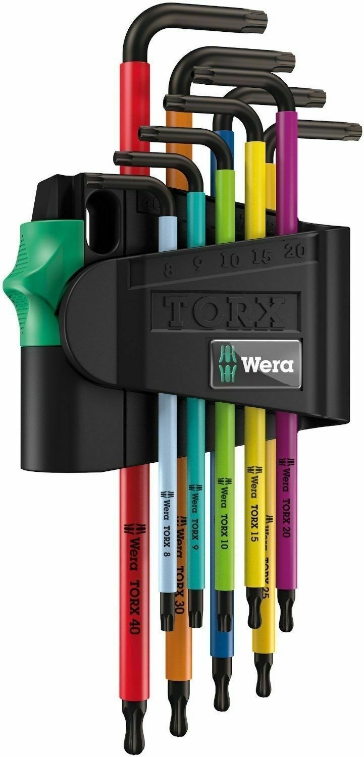 Wera 05073599001 Multi Colour 9 Piece Torx Star Allen Key Set With Magnetizer
