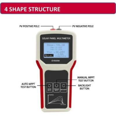 Digital Solar Panel Multimeter - LCD MPPT Tester For Photovoltaic Panels, Measures Voltage & Current