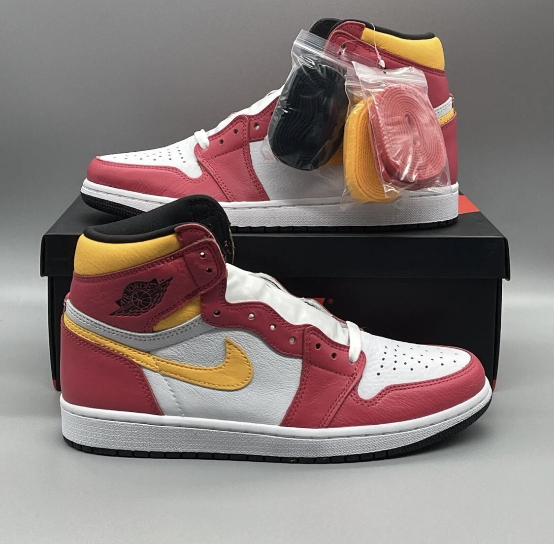 Nike Air Jordan 1 Retro High Light Fusion Red Shoes Men's Size 8.5