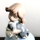 New ListingTimeless Lladro Nao Figurine 'Girl Holding Sleepy Puppy' - Spain Porcelain 7.5"