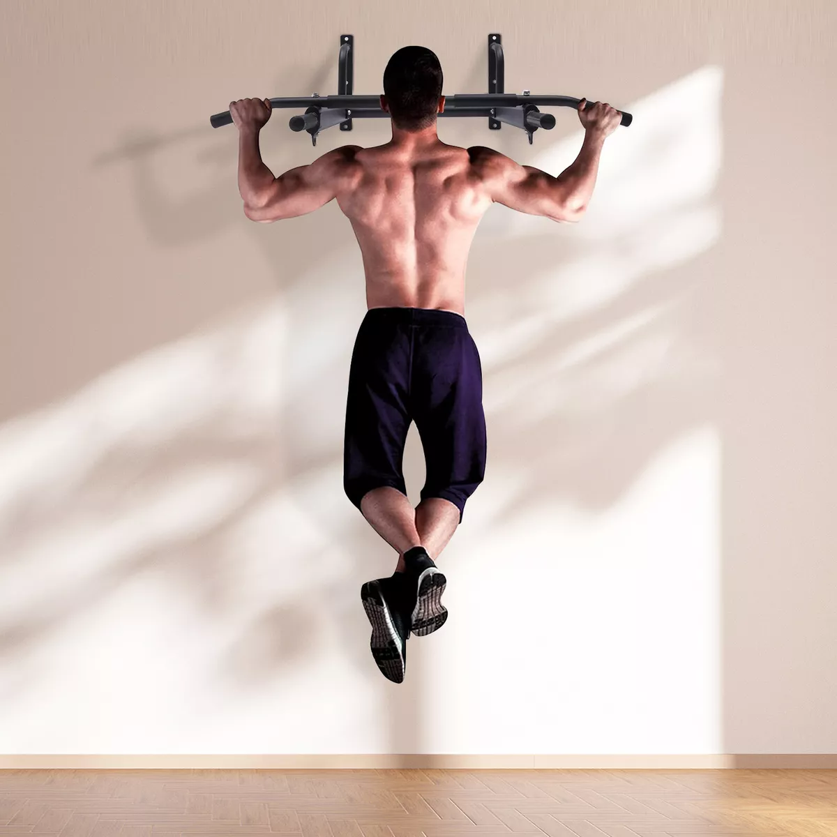 Multifunctional Wall Mounted Pull Up Chin Up Bar Dip Station Power