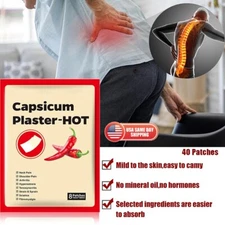 40pcs Capsicum Plaster Hot Muscle Strain Back Pain Relieving Patch Max Strength
