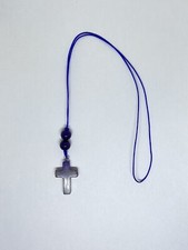 Amethyst Cross Car Mirror Hanger Purple Crystal Cross Car Charm Cross Home Dec
