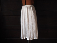 VTG 60s Penneys Silver White Half Slip Lingerie Nylon Skirt USA Made Sz M