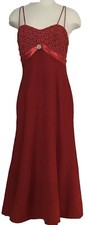 Women  s Maxi Dress Formal Size S VTG Sz 32 Long Lining Zipper Red Evening Gown