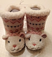 New Koala Baby Warm Furry Lamb Boots Pink  White Size 6-12 Months