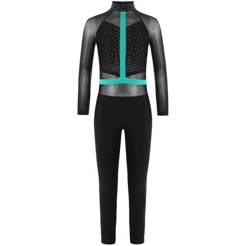 Kids Girls Rompers Active Overalls Workout Bodysuit Performance Leotard Stage - Picture 37 of 58