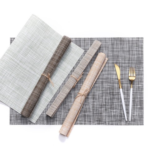 Rectangle Braided Thick Insulation Pad Tableware Mats Non-Slip Placemats Decor - Picture 7 of 13