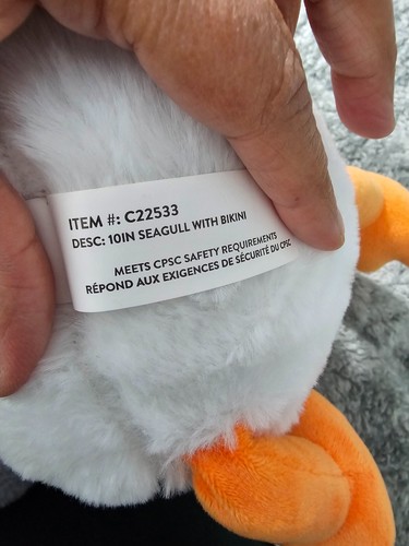 Fiesta Since 1972 Seagull String Bikini In Beak Soft Plush Toy 12" Multicolor - Picture 13 of 13