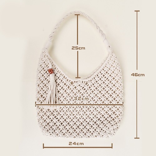 Hollow Crossbody Bag Cotton Shoulder Bag Casual Messenger Bag - Picture 18 of 18