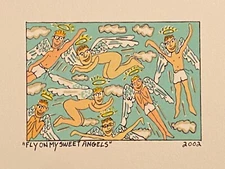 James RIZZI: original print "FLY ON MY SWEET ANGELS", 3D overrun