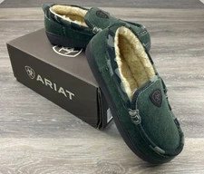 ARIAT Men's Indoor/Outdoor Rubber Bottom Lost Lake Moccasin Slippers Size 8 Camo