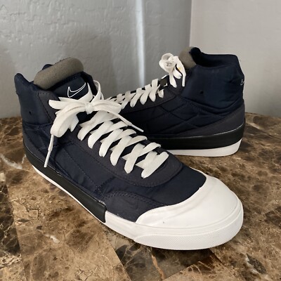 Nike Mens Drop-Type Mid Shoes Sz 7.5 Dark Obsidian/Black BQ5190-400 Sneakers