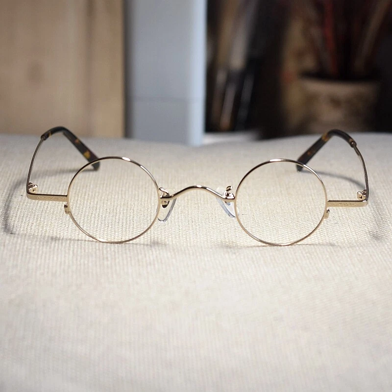 Óculos masculinos redondos de ouro John Lennon armação dourada pequenos - Imagem 2 de 4