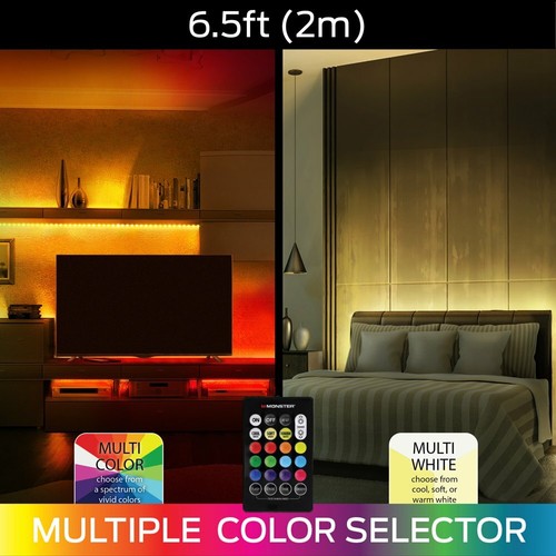 Monster Multi-Color Multi-White LED Light Strip with Remote (MLB7-1027-BLK) - Picture 7 of 12