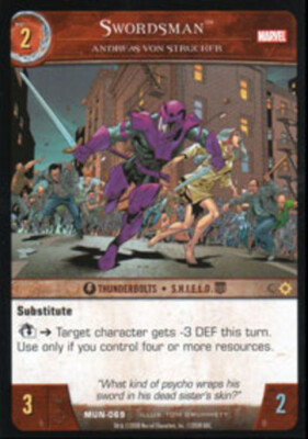 VS System: Swordsman, Andreas Von Strucker [Played] Marvel Universe TCG CCG Clas