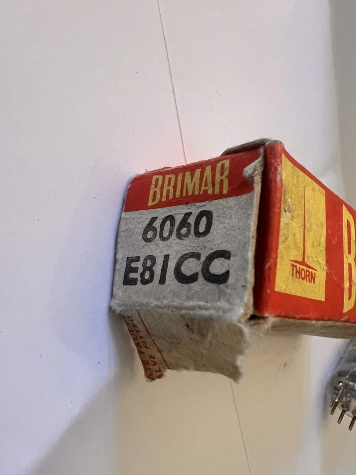 Tubo de audio placas negras Brimar 'T' E81CC 6060 RARO Foto 4 de 4