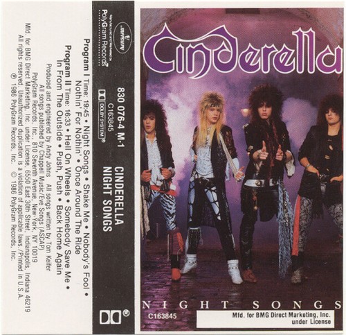 Night Songs by Cinderella (Cassette, Oct-1990, Mercury) BMG Music Club