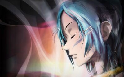 Anime eureka seven girls face women profile cyan hair CCG Gaming Mat Desk