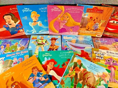 Bilingual Spanish English DISNEY CHILDREN'S BOOK Library ESL ELL hc Frozen Cars 
