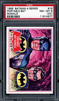 1966 TOPPS BATMAN USA A Series RED BAT #16 Portable Bat Signals PSA 8 ...