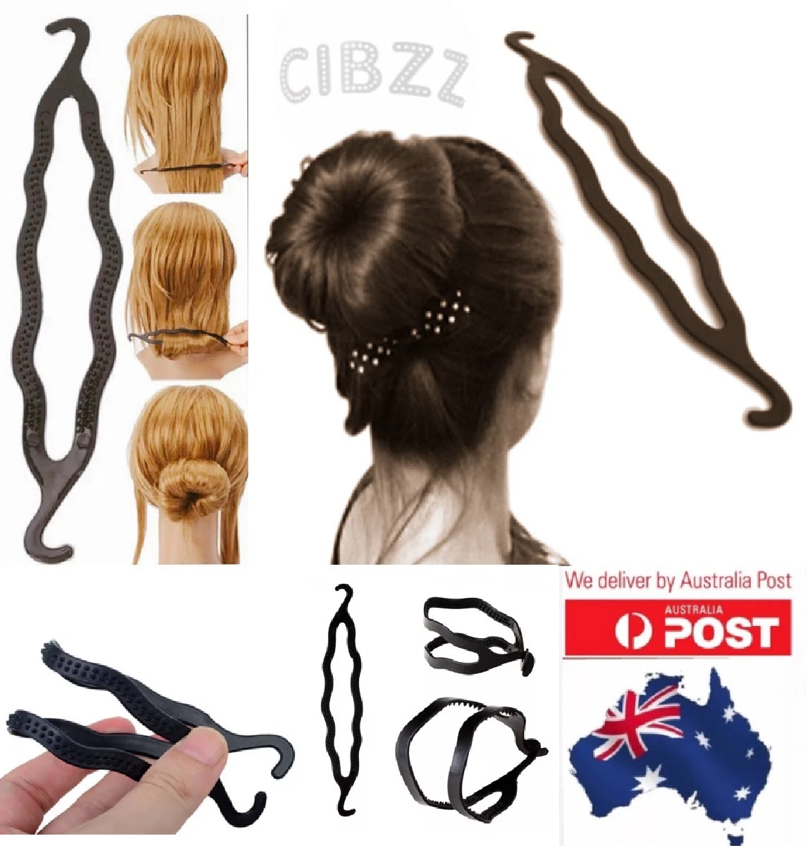 Hair Donut Bun Barette Maker Former Plastic Styler Twist Wrap Clip
