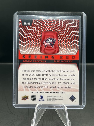 23/24 UD Extended Series - ADAM FANTILLI ROOKIE SEEING RED #SR-96 - Picture 3 of 3