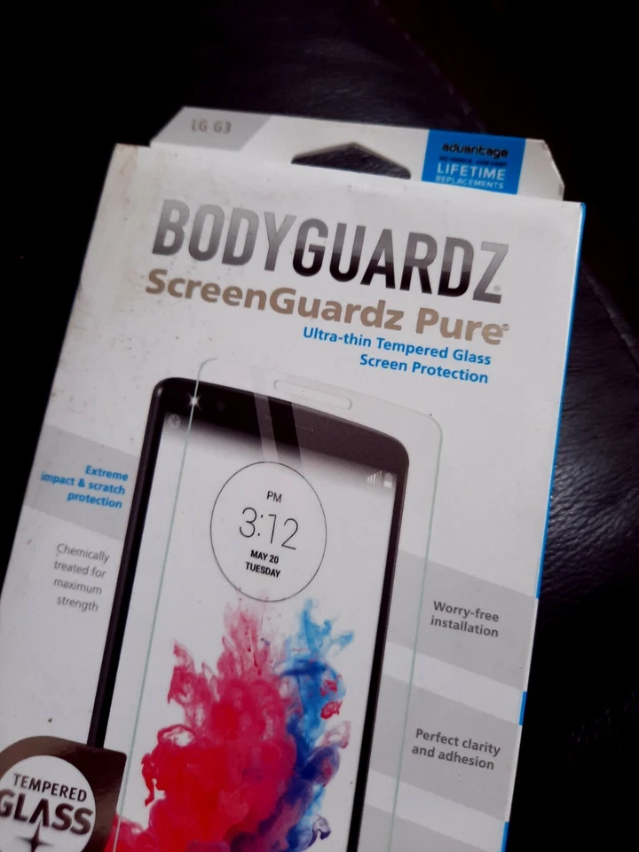 Bodyguardz ScreenGuard Pure Ultra Thin Tempered Glass Protector LG G3 (Clear) - Image 4 of 4