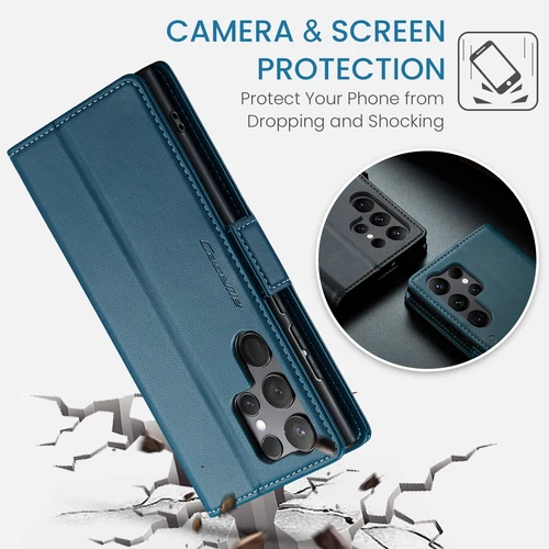 Custodia telefono in pelle PU per Samsung S24 S23 S22 S21 S20 slot scheda supporto pieghevole - Foto 28 di 66