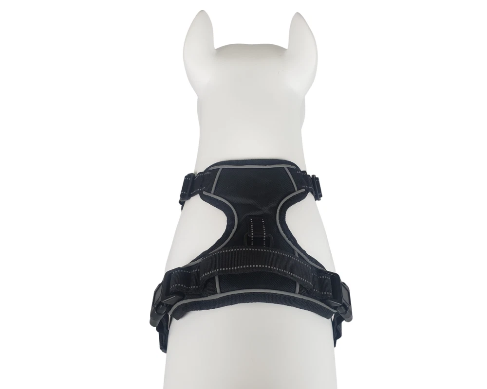 Dog Harness No Pull XL Black Adjustable Reflective Control Pet No Choke