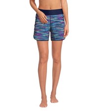 Landsend Women Quick Dry Elastic Waist Board Swim Shorts w/ panty Petite M 12P