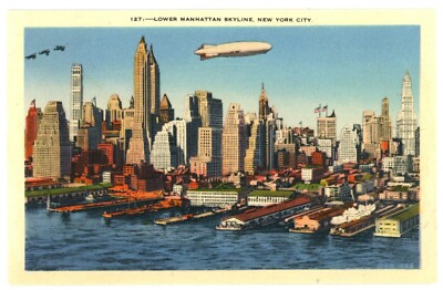 Lower Manhattan Ship Docks And Skyline New York Postcard | eBay