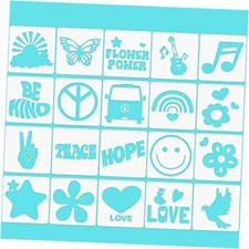 20 Pcs Stencil for Painting Peace and Love Stencil Plastic Paint Stencils