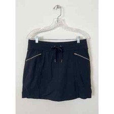 Athleta Metro Skort Black Drawstring Athletic Skirt Womens Size M